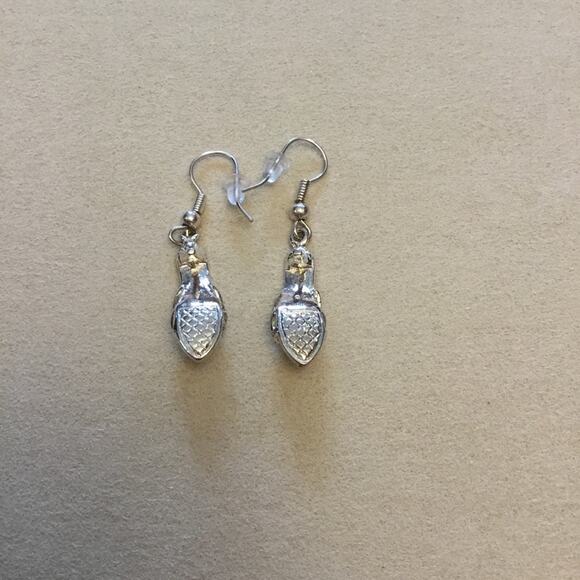 Silver High-Heel Shoes Crystals  Earrings - Picture 3 of 6